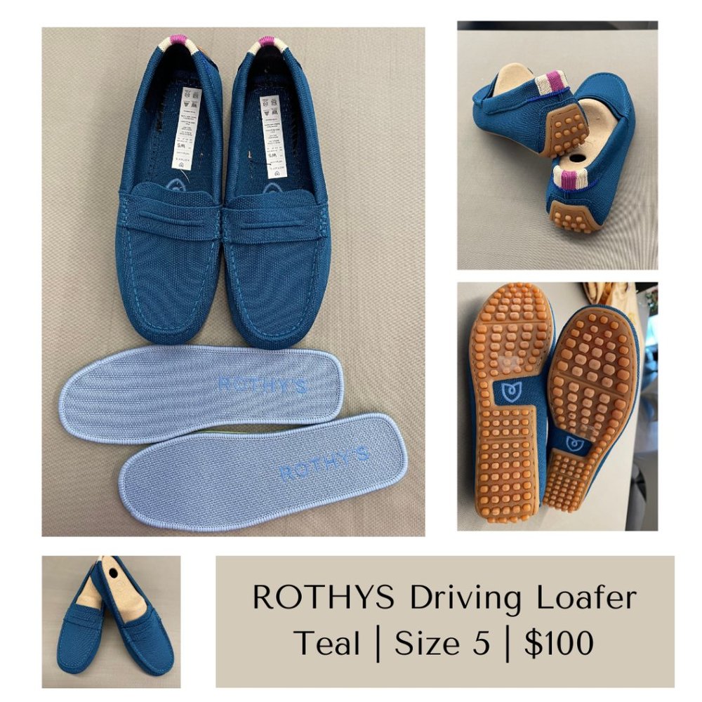 Rothy's Driving Loafers Size 5 - Teal